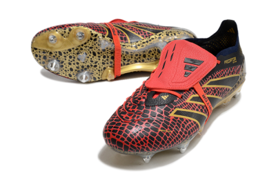 Adidas Predator 25 Elite Foldover Tongue SG Low-Tops Football Boots - Black/Red/Gold