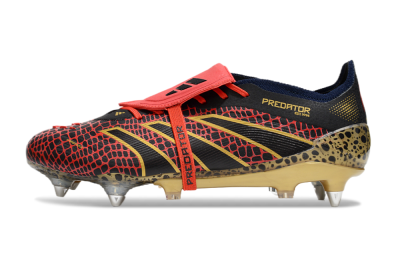 Adidas Predator 25 Elite Foldover Tongue SG Low-Tops Football Boots - Black/Red/Gold