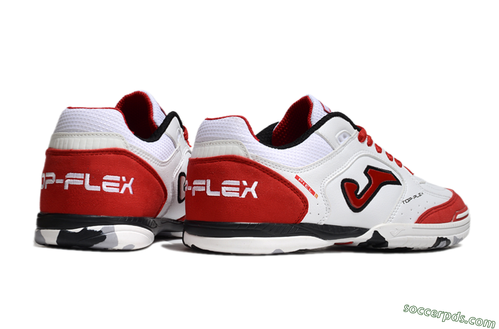 Joma Top Flex IC Low-Tops Football Shoes - White/Red/Black 6