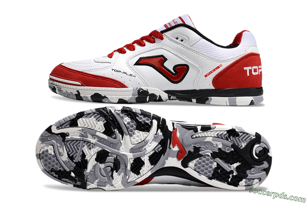 Joma Top Flex IC Low-Tops Football Shoes - White/Red/Black 0