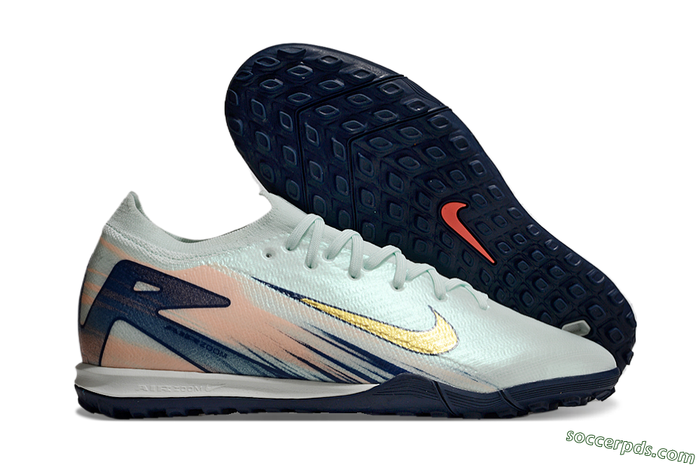 Nike Air Zoom Mercurial Vapor 16 Elite TF Low-Tops Football Shoes - Jade/Gold/Blue 1