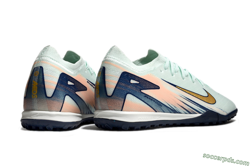 Nike Air Zoom Mercurial Vapor 16 Elite TF Low-Tops Football Shoes - Jade/Gold/Blue 6