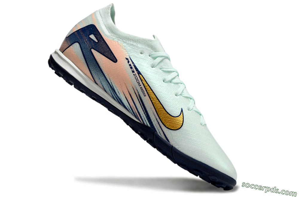 Nike Air Zoom Mercurial Vapor 16 Elite TF Low-Tops Football Shoes - Jade/Gold/Blue 4