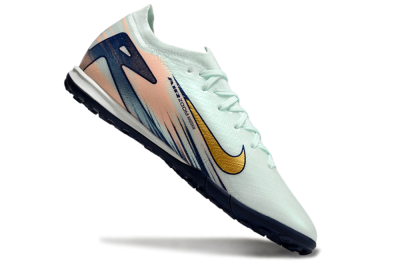 Nike Air Zoom Mercurial Vapor 16 Elite TF Low-Tops Football Shoes - Jade/Gold/Blue