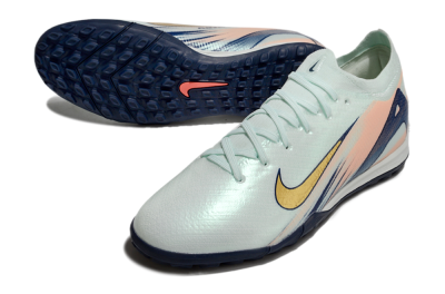 Nike Air Zoom Mercurial Vapor 16 Elite TF Low-Tops Football Shoes - Jade/Gold/Blue