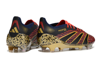 Adidas Predator Elite FG Low-Tops Football Boots - Black/Red/Gold