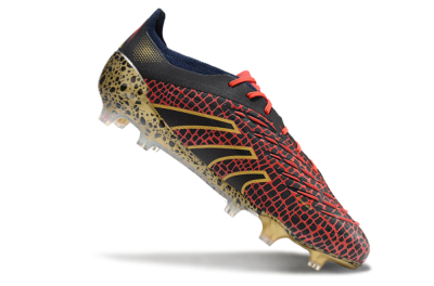 Adidas Predator Elite FG Low-Tops Football Boots - Black/Red/Gold