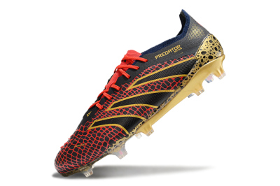 Adidas Predator Elite FG Low-Tops Football Boots - Black/Red/Gold