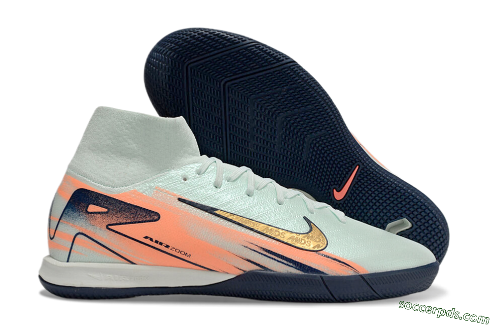 Nike Air Zoom Mercurial Superfly 10 Elite IC High-Tops Football Shoes - Jade/Gold/Red 1