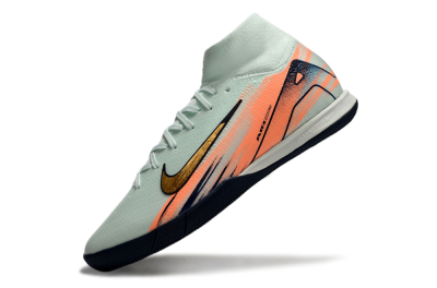 Nike Air Zoom Mercurial Superfly 10 Elite IC High-Tops Football Shoes - Jade/Gold/Red