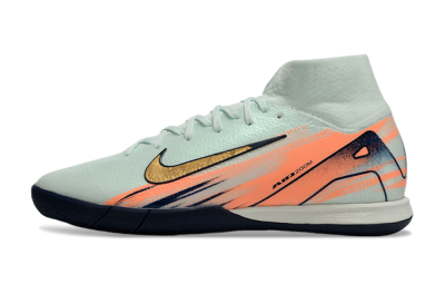 Nike Air Zoom Mercurial Superfly 10 Elite IC High-Tops Football Shoes - Jade/Gold/Red