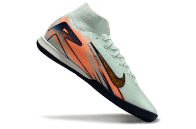 Nike Air Zoom Mercurial Superfly 10 Elite IC High-Tops Football Shoes - Jade/Gold/Red
