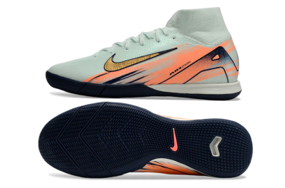 Nike Air Zoom Mercurial Superfly 10 Elite IC High-Tops Football Shoes - Jade/Gold/Red