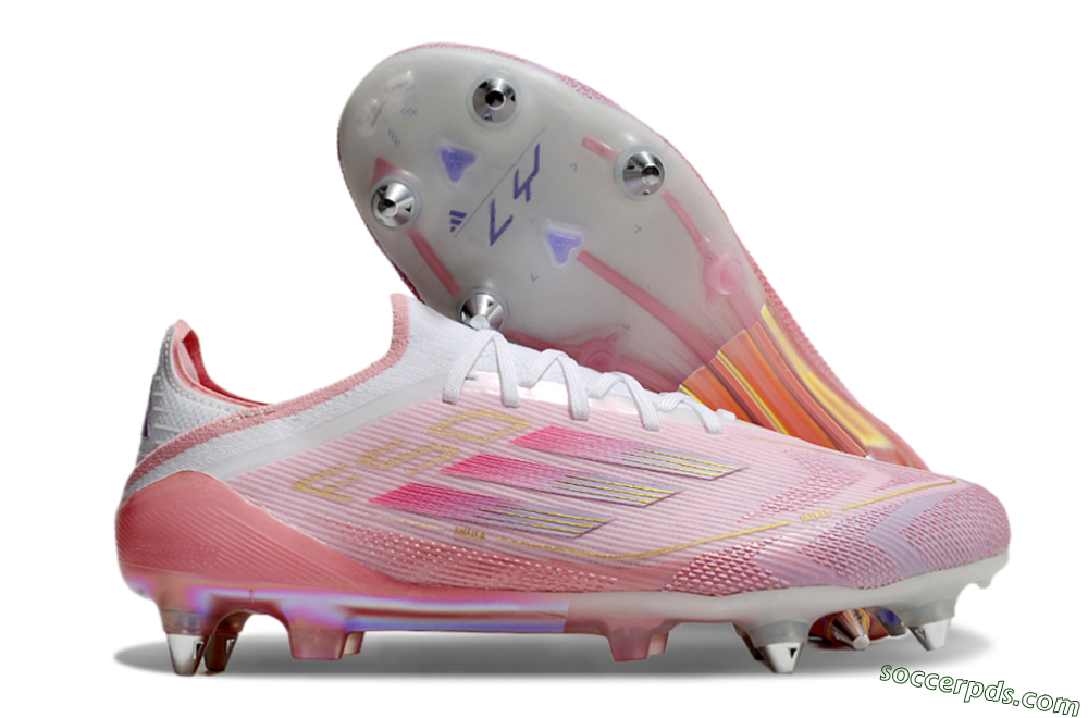 Adidas F50 304 Elite SG Low-Tops Football Boots - Pink/White/Gold 1