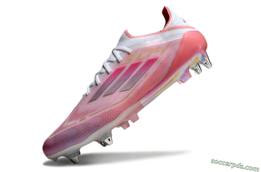Adidas F50 304 Elite SG Low-Tops Football Boots - Pink/White/Gold 5