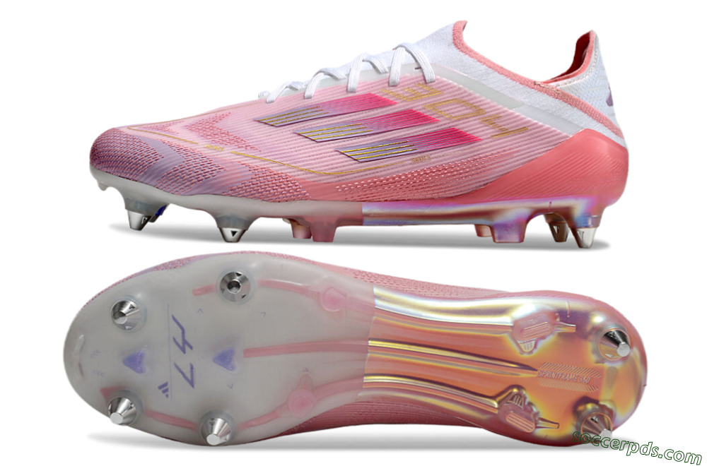 Adidas F50 304 Elite SG Low-Tops Football Boots - Pink/White/Gold 0