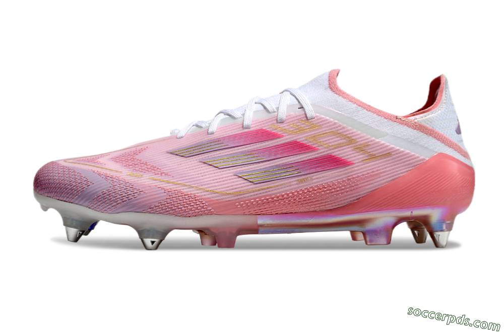Adidas F50 304 Elite SG Low-Tops Football Boots - Pink/White/Gold 2