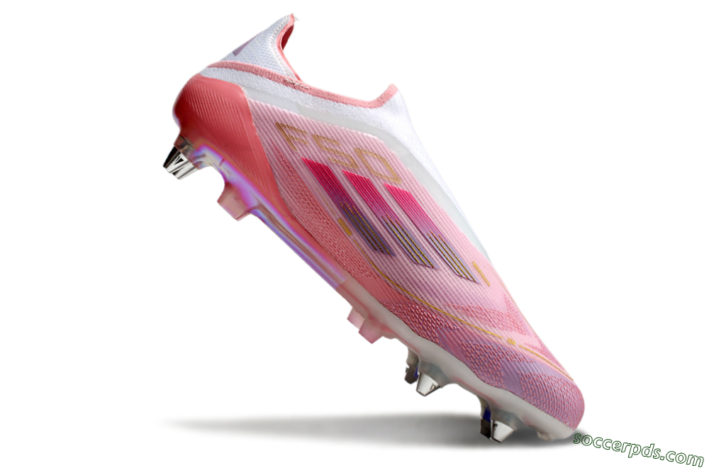 Adidas F50 304 Elite Laceless SG Low-Tops Football Boots - Pink/White/Gold 4