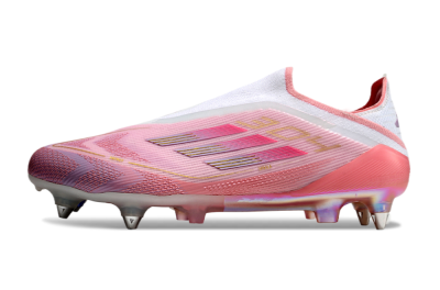 Adidas F50 304 Elite Laceless SG Low-Tops Football Boots - Pink/White/Gold