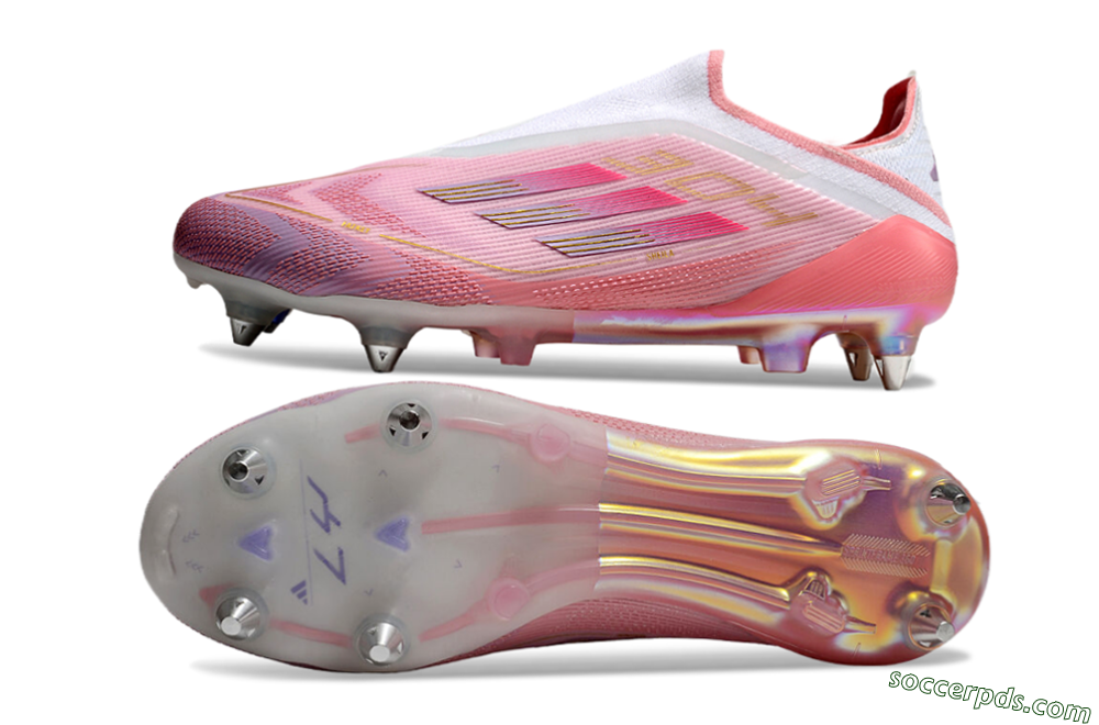 Adidas F50 304 Elite Laceless SG Low-Tops Football Boots - Pink/White/Gold 0
