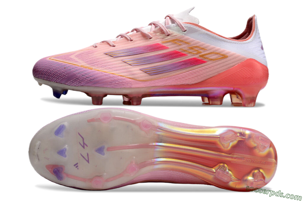 Adidas F50 Elite FG Low-Tops Football Boots - Pink/White/Gold 0