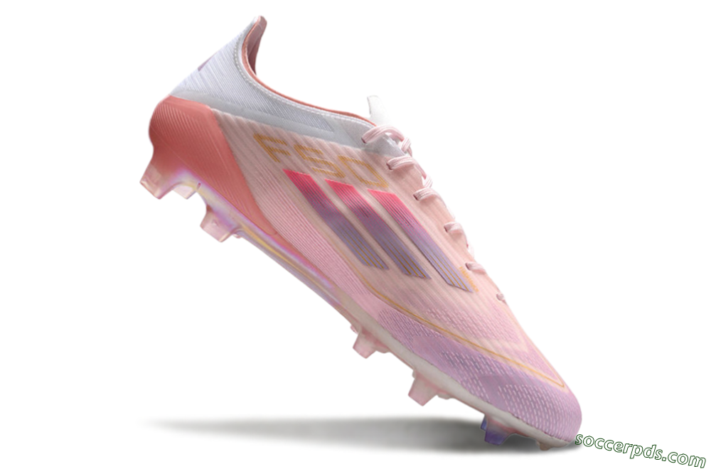 Adidas F50 Elite FG Low-Tops Football Boots - Pink/White/Gold 4