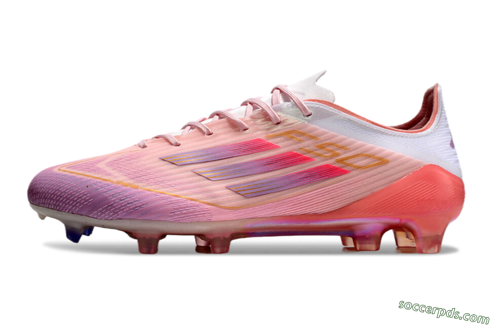 Adidas F50 Elite FG Low-Tops Football Boots - Pink/White/Gold 2