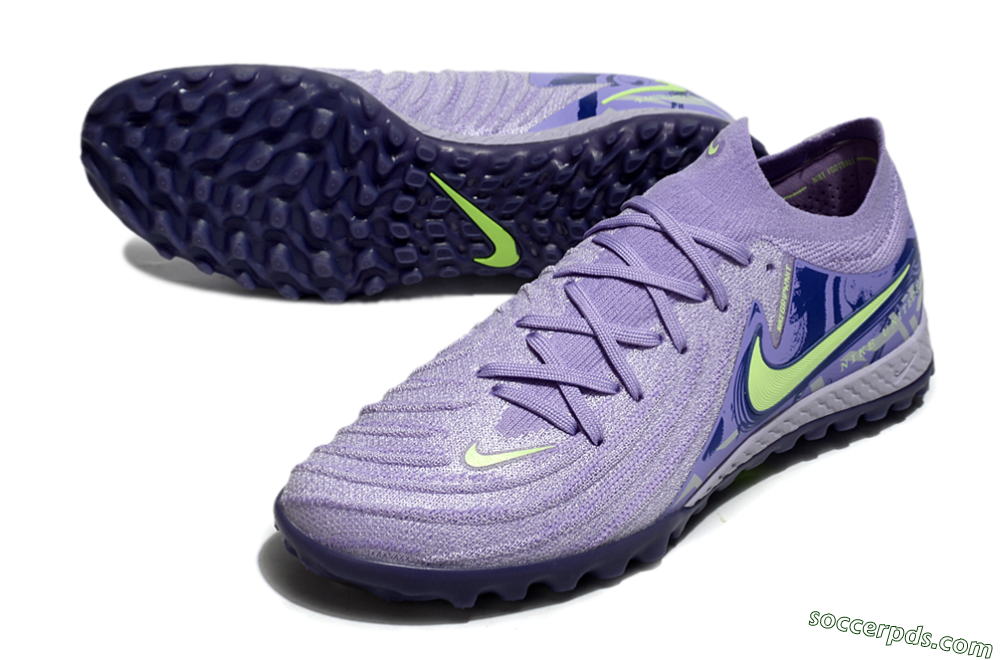 Nike Phantom GX 2 Elite TF Low-Tops Football Shoes - Purple/Yellow/White 3
