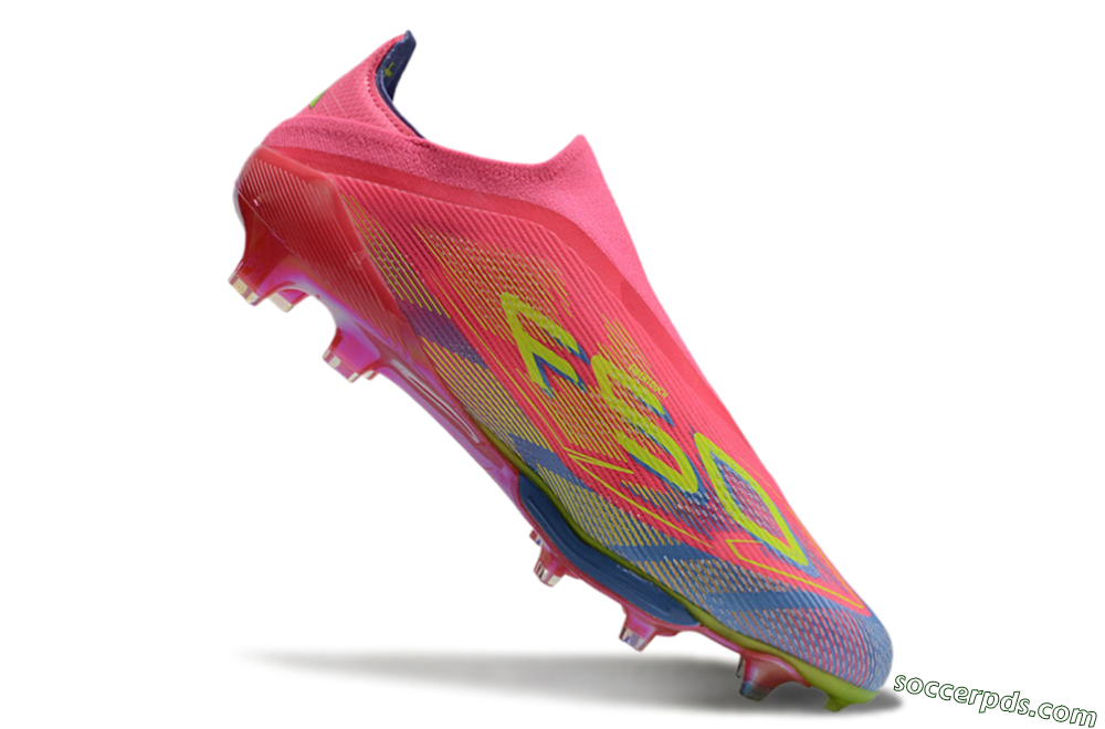 didas F50+ Elite Lightstrike Pro Laceless FG Low-Tops Football Boots - Red/Yellow/Blue 4