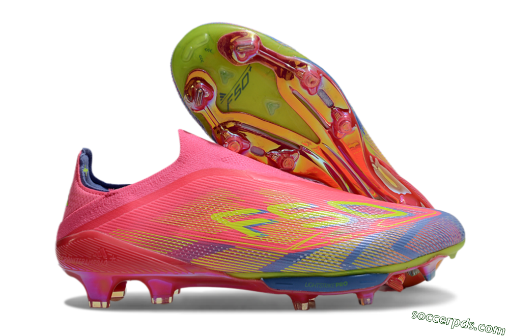 didas F50+ Elite Lightstrike Pro Laceless FG Low-Tops Football Boots - Red/Yellow/Blue 1