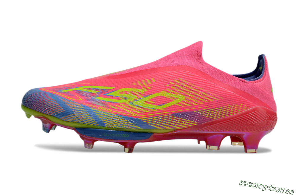 didas F50+ Elite Lightstrike Pro Laceless FG Low-Tops Football Boots - Red/Yellow/Blue 2