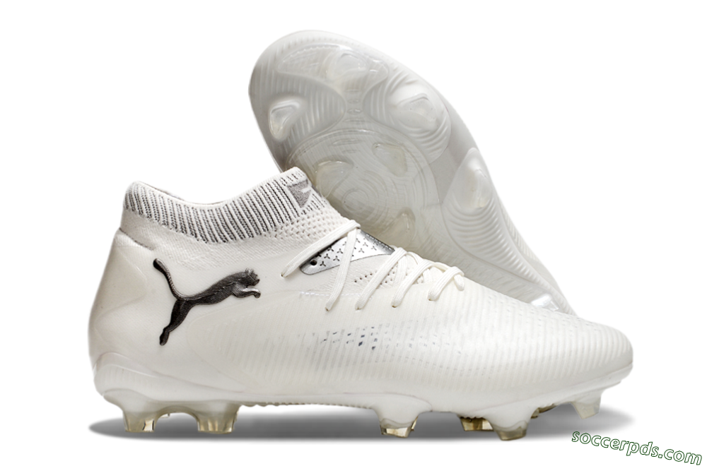 Puma Future 8 Ultimate FG Low-Tops Football Boots - White/Silver/Black 1