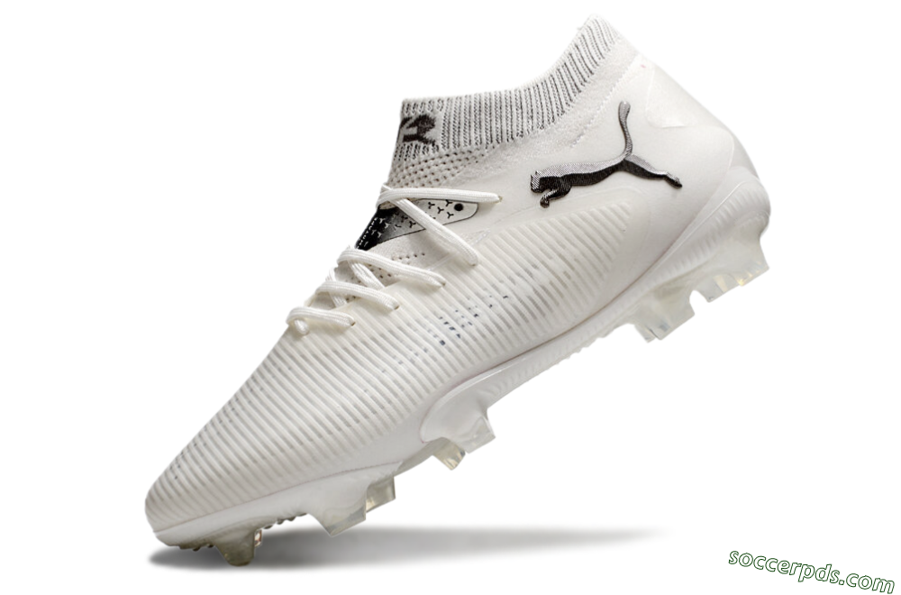 Puma Future 8 Ultimate FG Low-Tops Football Boots - White/Silver/Black 5
