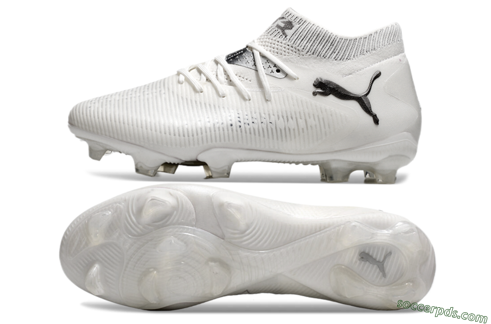 Puma Future 8 Ultimate FG Low-Tops Football Boots - White/Silver/Black 0