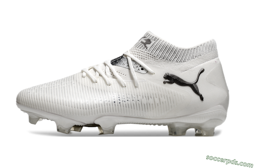 Puma Future 8 Ultimate FG Low-Tops Football Boots - White/Silver/Black 2