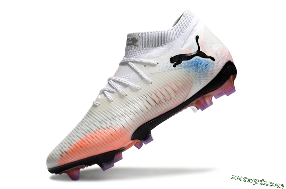 Puma Future 8 Ultimate FG Low-Tops Football Boots - White/Pink/Blue 5