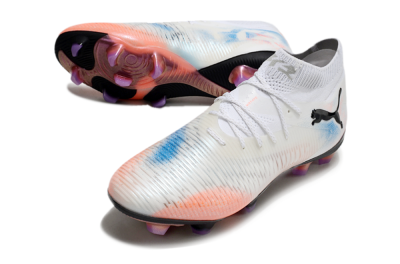 Puma Future 8 Ultimate FG Low-Tops Football Boots - White/Pink/Blue