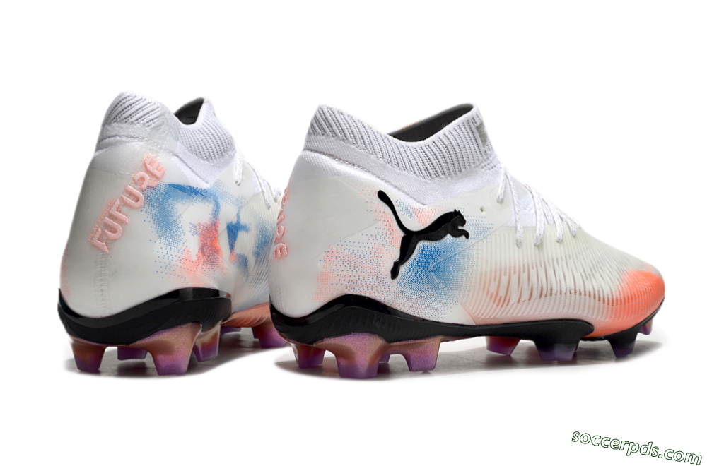 Puma Future 8 Ultimate FG Low-Tops Football Boots - White/Pink/Blue 6