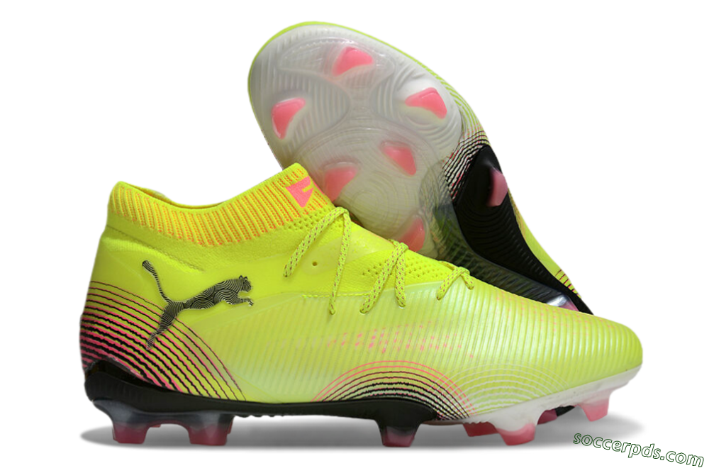 Puma Future 8 Ultimate FG Low-Tops Football Boots - Yellow/Black/Pink 1