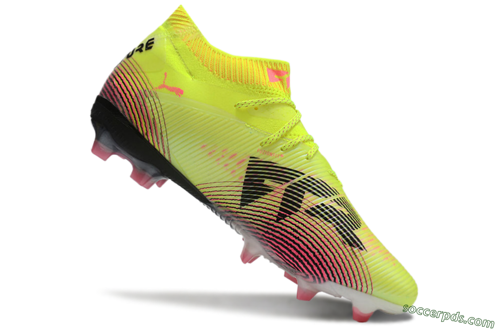 Puma Future 8 Ultimate FG Low-Tops Football Boots - Yellow/Black/Pink 4