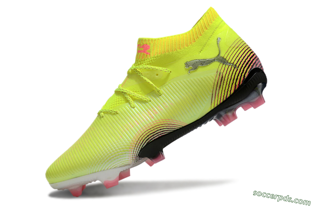 Puma Future 8 Ultimate FG Low-Tops Football Boots - Yellow/Black/Pink 5