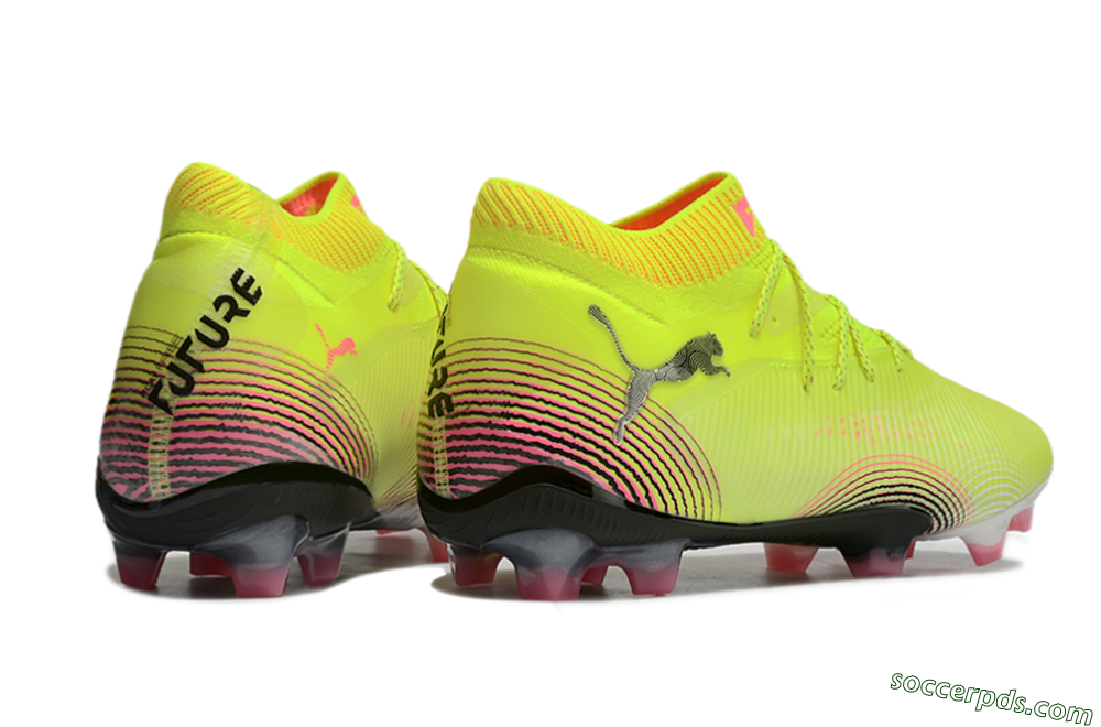 Puma Future 8 Ultimate FG Low-Tops Football Boots - Yellow/Black/Pink 6