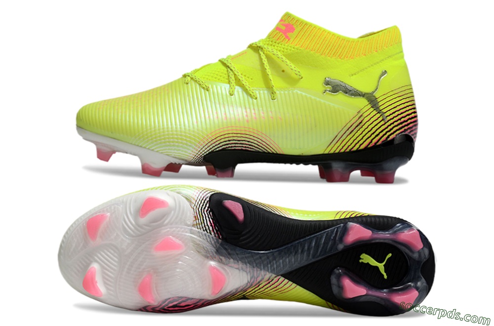 Puma Future 8 Ultimate FG Low-Tops Football Boots - Yellow/Black/Pink 0
