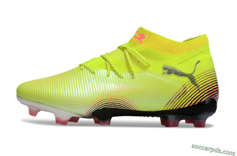 Puma Future 8 Ultimate FG Low-Tops Football Boots - Yellow/Black/Pink 2