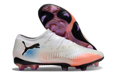 Puma Future 8 Ultimate FG Low-Tops Football Boots - White/Pink/Blue