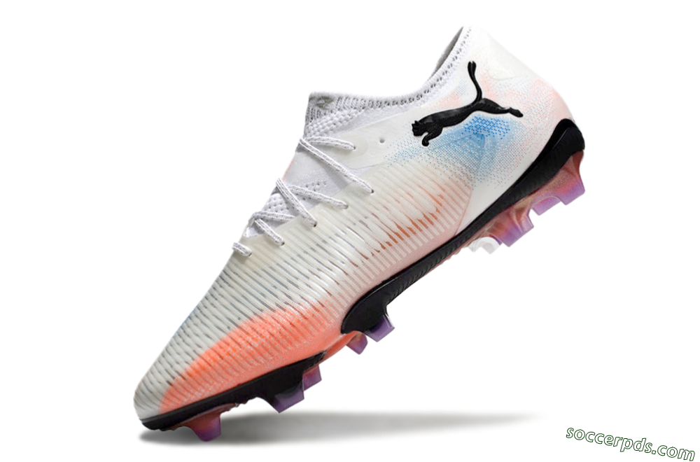 Puma Future 8 Ultimate FG Low-Tops Football Boots - White/Pink/Blue 5