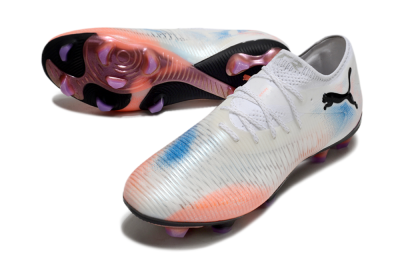 Puma Future 8 Ultimate FG Low-Tops Football Boots - White/Pink/Blue