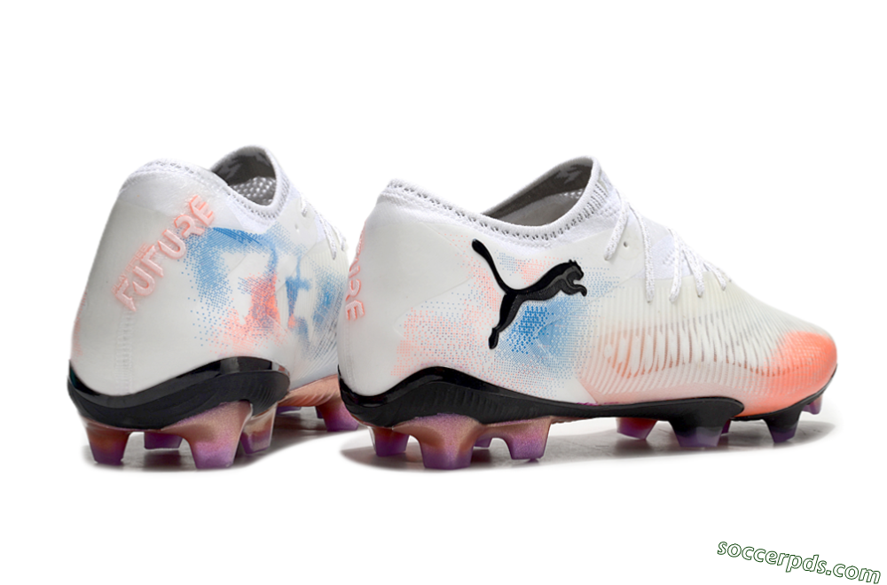 Puma Future 8 Ultimate FG Low-Tops Football Boots - White/Pink/Blue 6