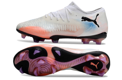 Puma Future 8 Ultimate FG Low-Tops Football Boots - White/Pink/Blue