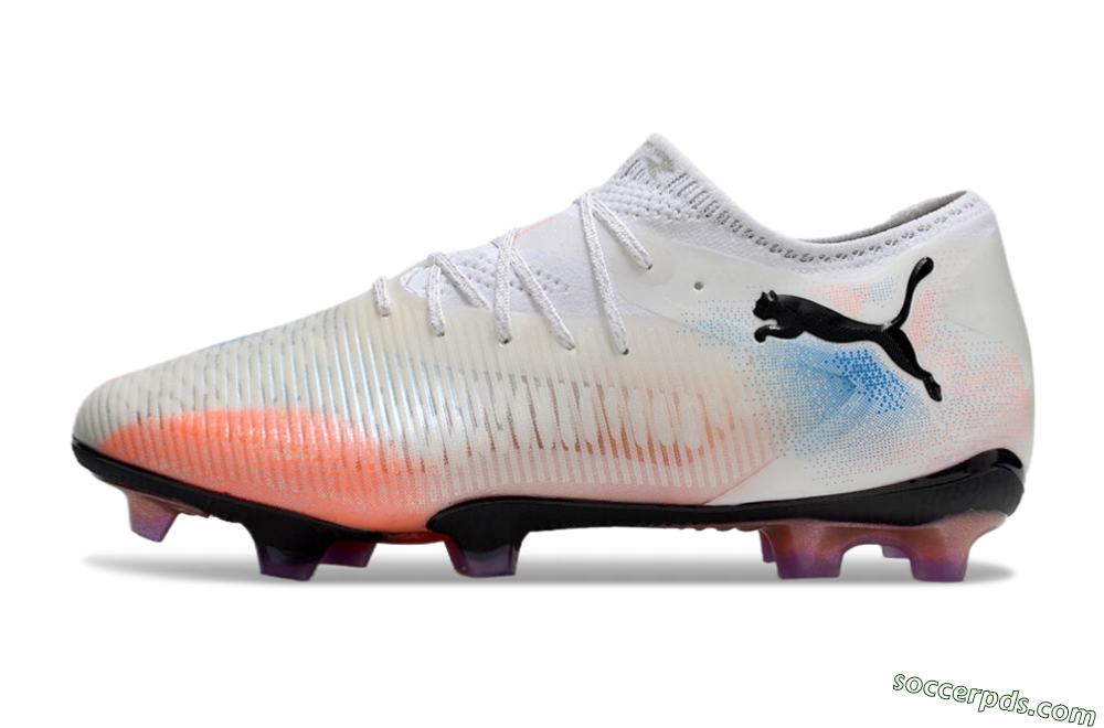 Puma Future 8 Ultimate FG Low-Tops Football Boots - White/Pink/Blue 2